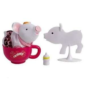Teacup Piggies Ivory Interactive Pet with White Shirt Pink Leopard 