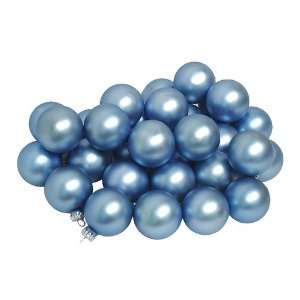  Club Pack of 64 Matte Blue Tease Glass Ball Christmas 