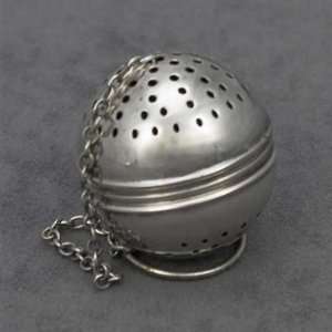  Tea Ball, Silverplate Threaded Deco Design