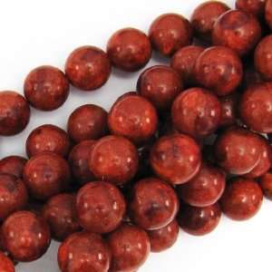  12mm red sponge coral round beads 16 strand