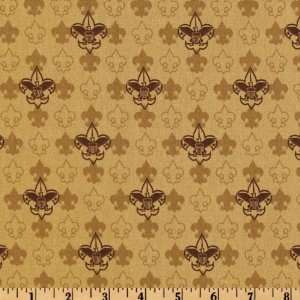   Wide Boy Scouts of America(R) Allover Emblems Tan Fabric By The Yard