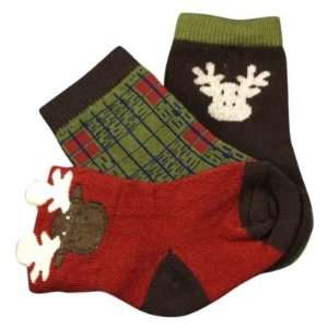  Robeez Organic Baby Infant Boys Moose Socks, Size 0   6 Months Baby