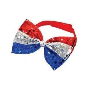  4th of July Patriotic Sequin Bow Tie 