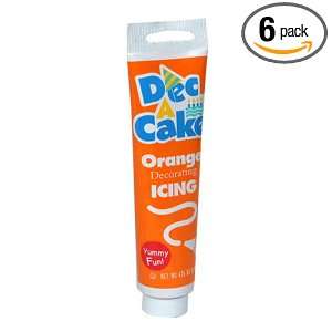 Dec A Cake Orange Icing, 4.25 Ounce Tube (Pack of 6)  