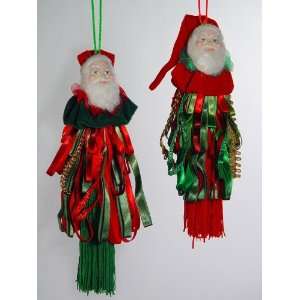   Jingle Santa Claus Ribbon Tassell Christmas ornament
