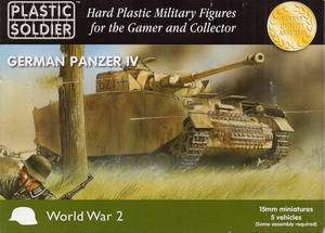 German Panzer IV Tank Platoon 5 x Tanks 15mm by Plastic Soldier  