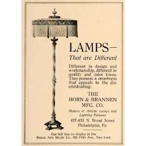  1919 Ad Horn & Brannen Mfg. Co. Lamps Lighting Decor 