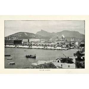  1901 Halftone Print South America Rio de Janeiro Brazil 