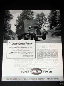1935 VINTAGE WHITE SUPER POWER TRUCKS PHOTO AD  