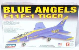 Lindberg 1/48 Scale Blue Angels F11F 1 Tiger Plane Plastic Model Kit 