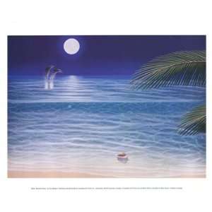  Moonlit Palms   Poster by Dan Mackin (11.75x9.5)
