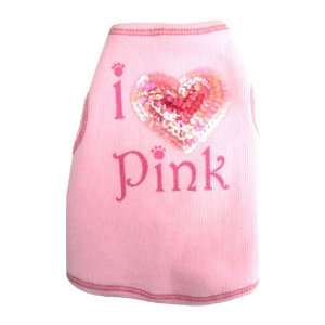  I See Spots Dog Pet Cotton T Shirt Tank, I Love Pink 
