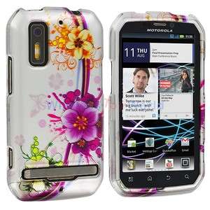 Purple Flower Case Cover for Motorola Photon 4G MB855 Phone Electrify 