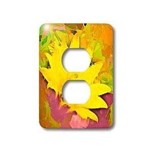   Desert cactus yellow gold red flower abstract   Light Switch Covers