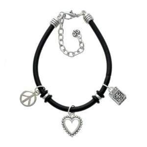  Prayer Box Black Peace Love Charm Bracelet [Jewelry 