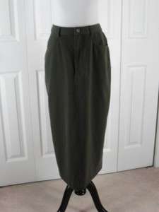 Talbots Petites 6 Long Dark Green Modest Pencil Skirt  
