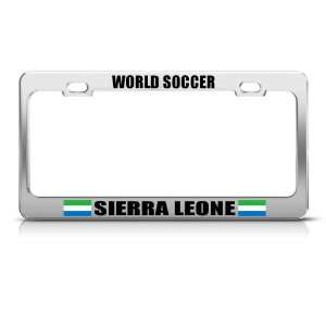   Flag World Soccer Metal license plate frame Tag Holder Automotive