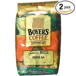 Boyers Coffee Kenya Aa kirinyaga Estate, 16 Ounce Bags (Pack of 2 