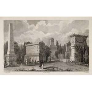  1831 Tombs Massena Lefebvre Pere Lachaise Engraving 