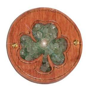  Magic Unique Gemstone and Wooden Amulet Lucky Clover Money Talisman 