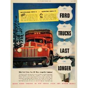 1947 Ad Ford Trucks Delivery Hauling John J. Dixon   Original Print Ad