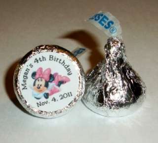 216 MINNIE MOUSE BIRTHDAY PARTY FAVORS HERSHEY KISS LABELS  