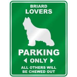   BRIARD LOVERS PARKING ONLY  PARKING SIGN DOG