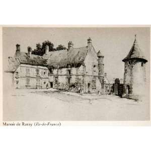  1944 Photogravure Manoir Raray Chateau Chantilly Compiegne 
