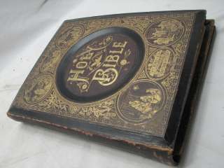   SALESMANS SAMPLE FAMILY PICTORIAL BIBLE LEATHER BOOK DISPLAY  