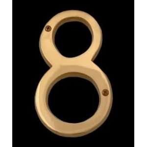  House Numbers Bright Brass, 6 in. H House Numbers # 8 