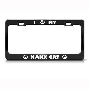 Manx Cat Black Animal Metal license plate frame Tag Holder