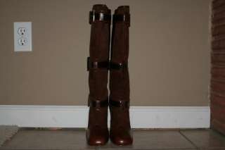   HAAN Buckle Tall Brown Boot Violet Air Gore 5.5 Womens 6 B  