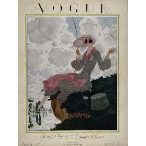   June Art Deco Fishing Pierre Brissaud   Original Cover