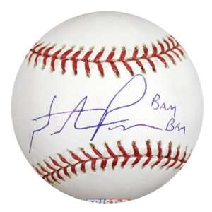   Pence Autographed Baseball with Bam Bam Inscription