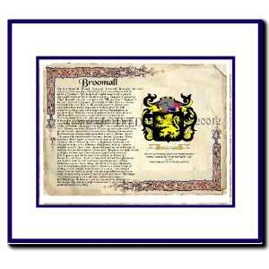  Broomall Coat of Arms/ Family History Wood Framed