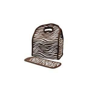  Neoprene Lunch Bag and Can Wrap Set   Brown Zebra