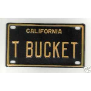  T Bucket 2 1/4 X 4 Mini Embossed License Plate Old 