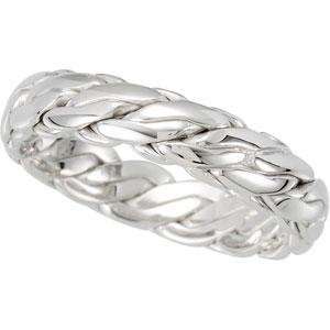  Bridal Handwoven Band (5.00 mm) in 14k White Gold Jewelry