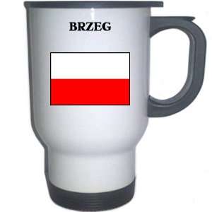  Poland   BRZEG White Stainless Steel Mug Everything 