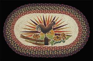 ROOSTER Jute Braided Area Rug 20x30 NEW Burgundy  