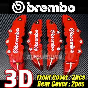 3D Brembo Look Brake Caliper Cover Kit Front+Rear 4pcs  