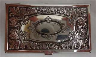 Silverplate BUSINESS CARD Holder Silver plate 3 5/8 Engravable  