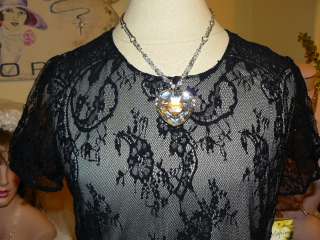 LAPIS $120 Romantic Feminine Lace *PERFECT LITTLE BLACK PARTY DRESS 