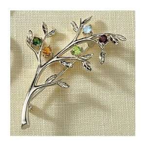 Family Tree Birthstone Brooch