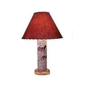  Cave Horse Western Lamp with Textured Lampshade (Rust) (28 