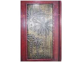 Palm Tree Room Divider Screen 4 Panel Wooden Frame  