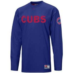 Men`s Chicago Cubs Royal Blue Outing Tackle Twill Long Sleeve T shirt 