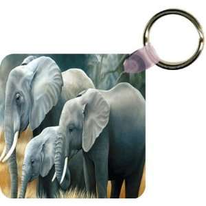  Grey Elephants Painting Art Key Chain   Ideal Gift for all 