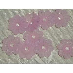  Vintage Pink Zinnia Lucite Flower Beads Arts, Crafts 