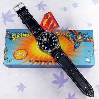 RARE Official Superman Leather/Steel Quartz Watch, Skull Skully 